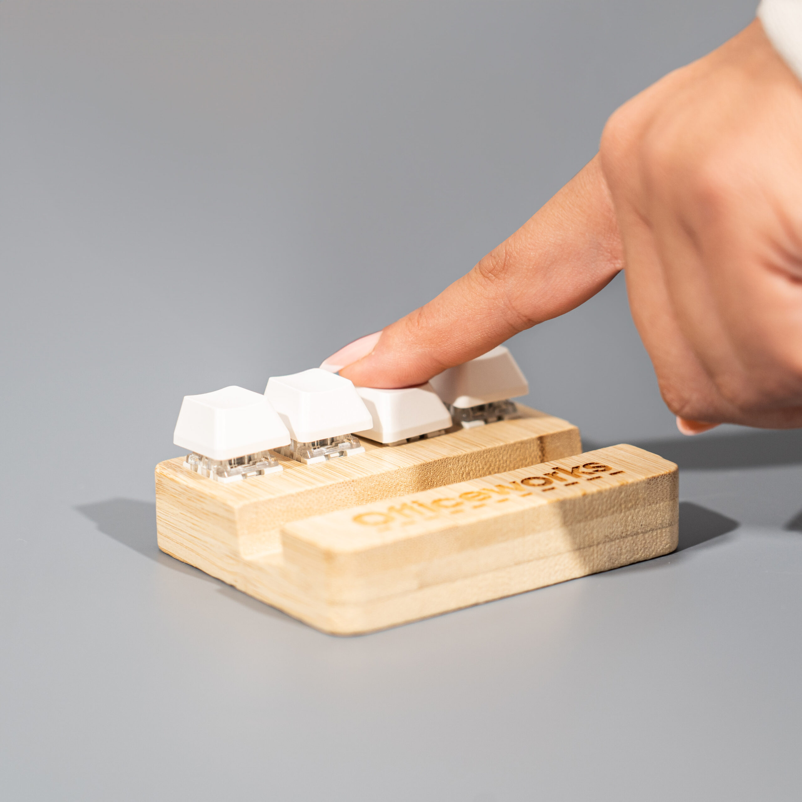 Bamboo Stand Holder Key Pressing Stress Reliever