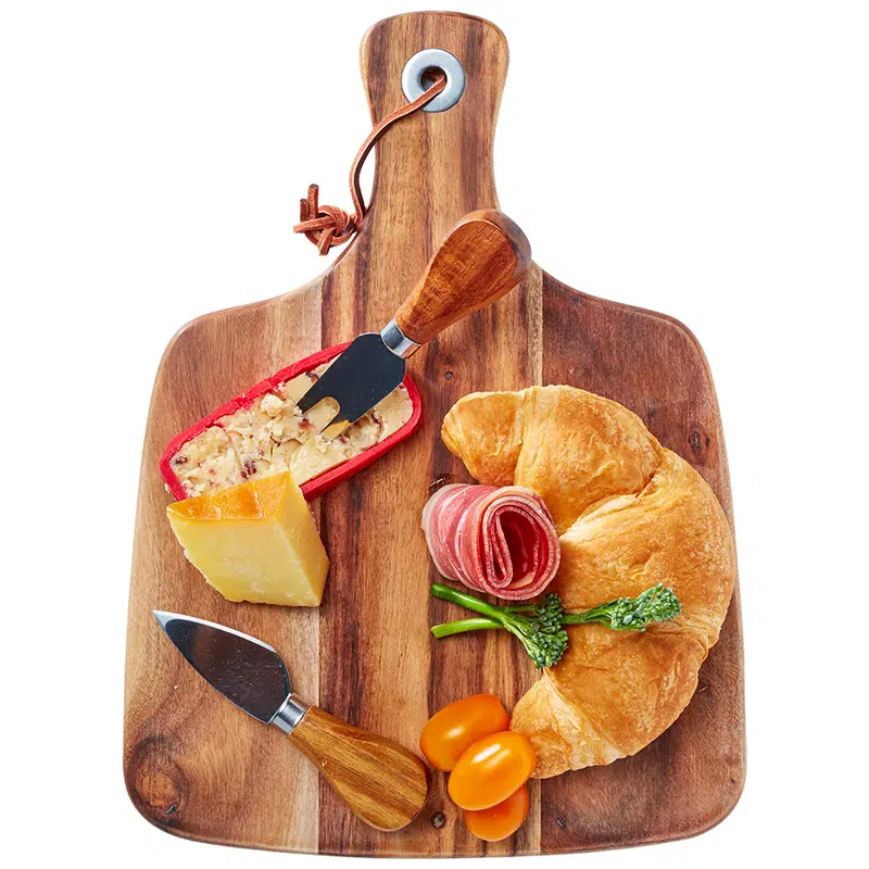 Acacia Cheeseboard & Knife Set – Cheese Boards – available in brown colour