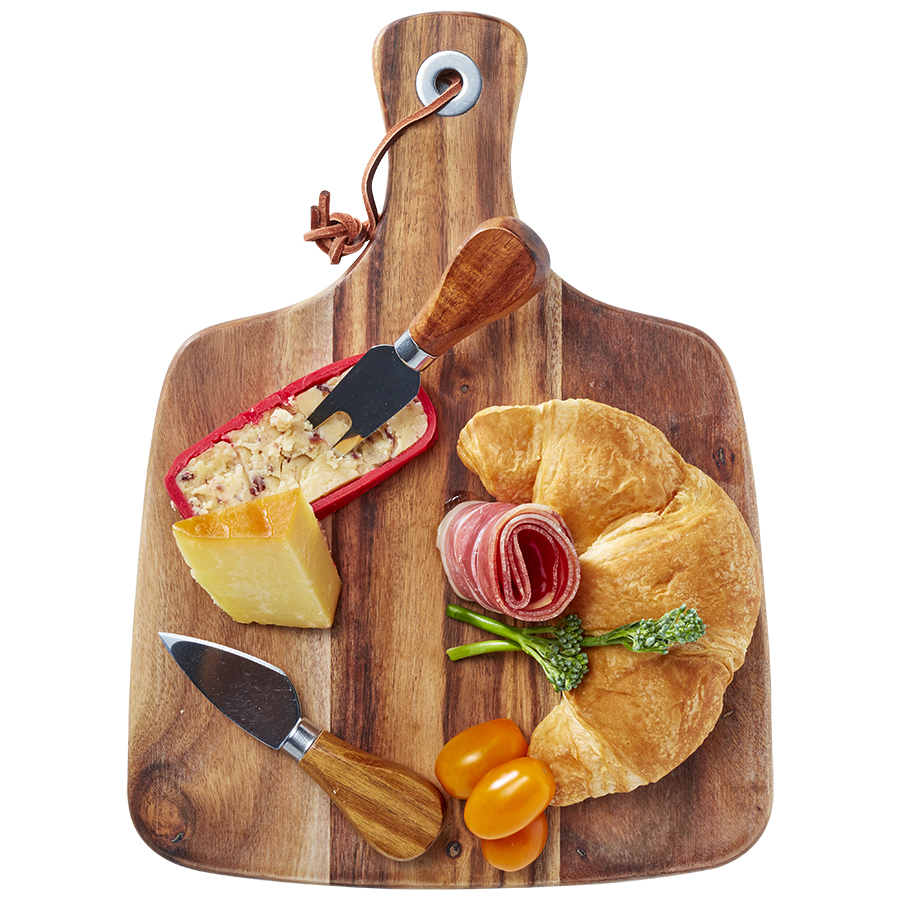 Acacia Cheeseboard & Knife Set – Cheese Boards – Promobrands – available in Acacia – photo 1 of 9
