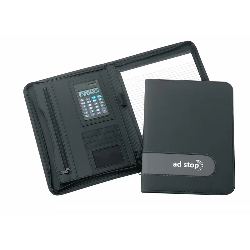 Delta Zippered A4 Compendium – Compendiums – available in black colour