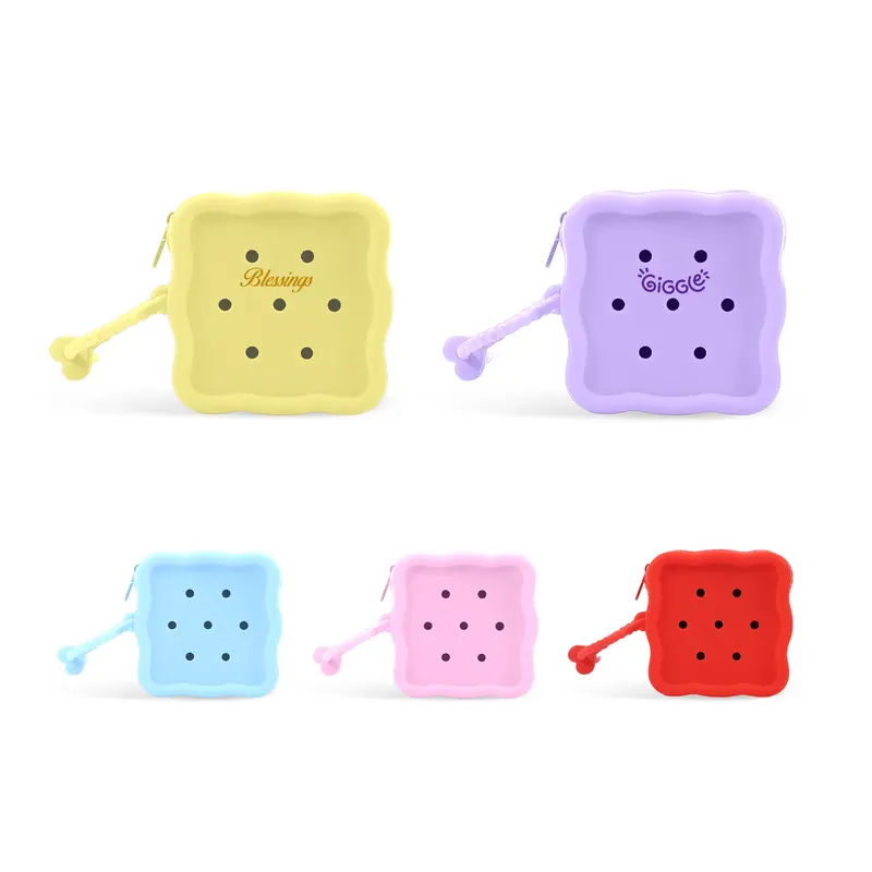 Square Silicone Holes Pouch – Misc Bags – available in blue, multi, pink, purple colours and 1 more