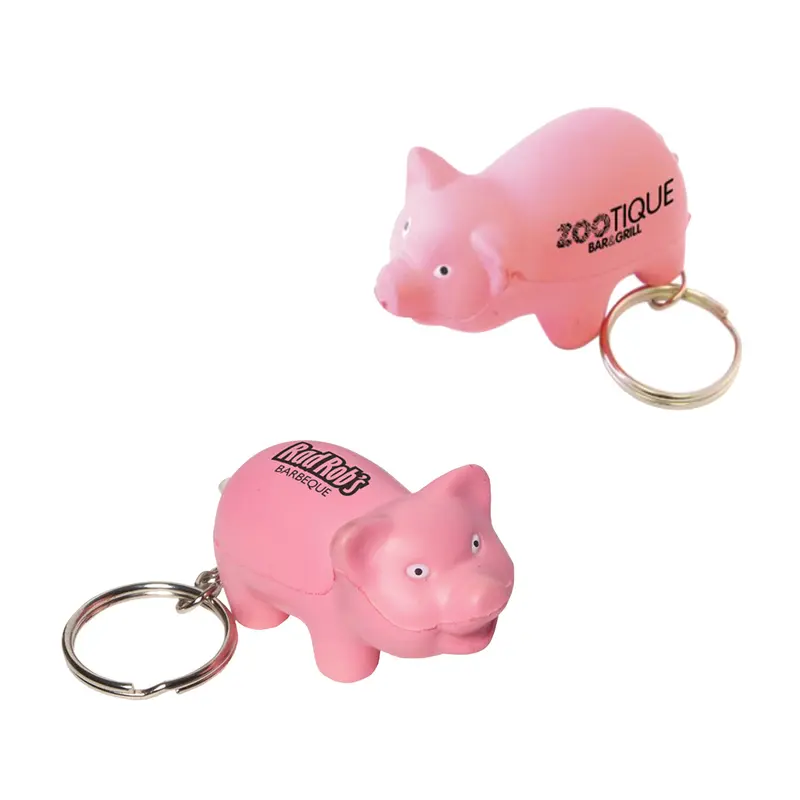 Keyring with Mini Pig Stress Item – Keyrings – available in multi colour