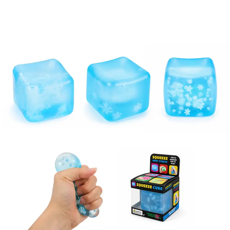 Squishy Stress Relief Snowflake Cube – Stress Shapes – available in blue colour