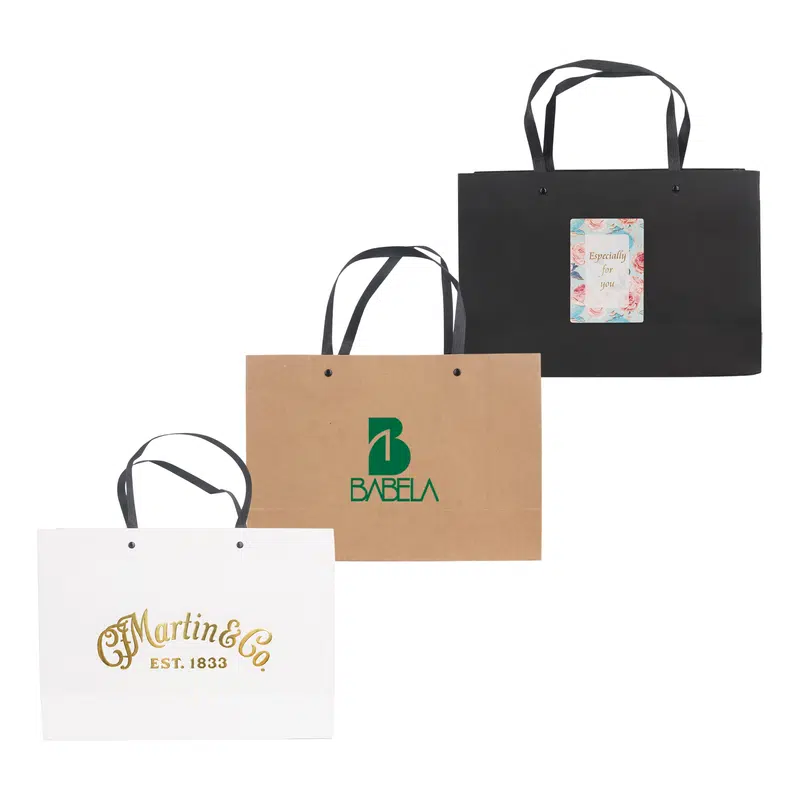 Medium Crosswise Paper Bag with Knitted Handle(320 x 250 x 110mm) – Paper Bags