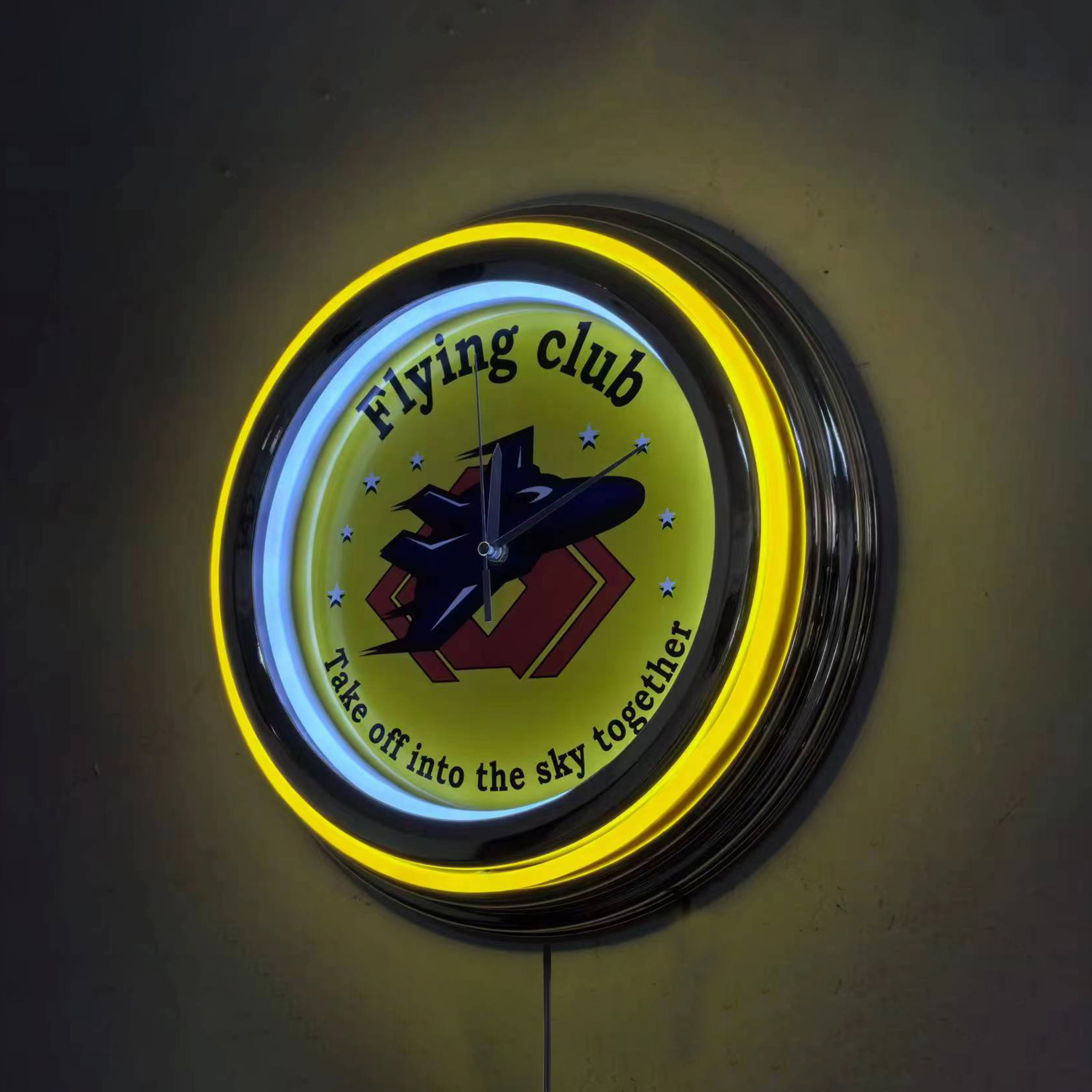 Double Ring Neon Wall Clock