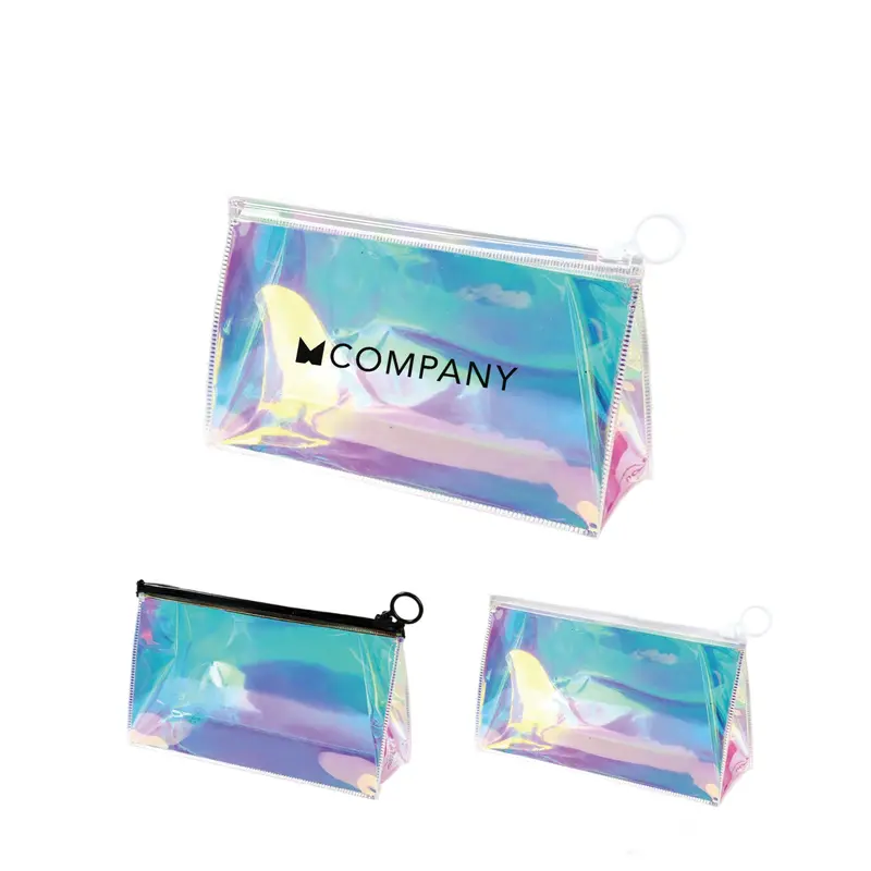 Custom Ziplock Holographic Cosmetic Bag – Misc Bags – available in black, white colours