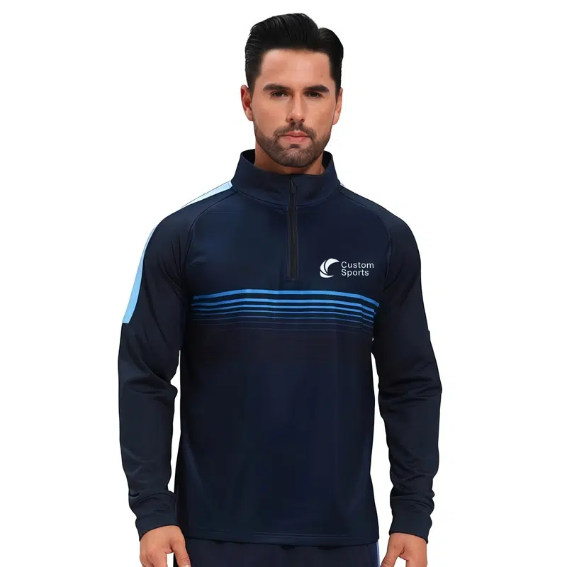 Polyester Spandex Sublimated High Stand-Up Collar  1/4 Zip Raglan Jacket – Jackets