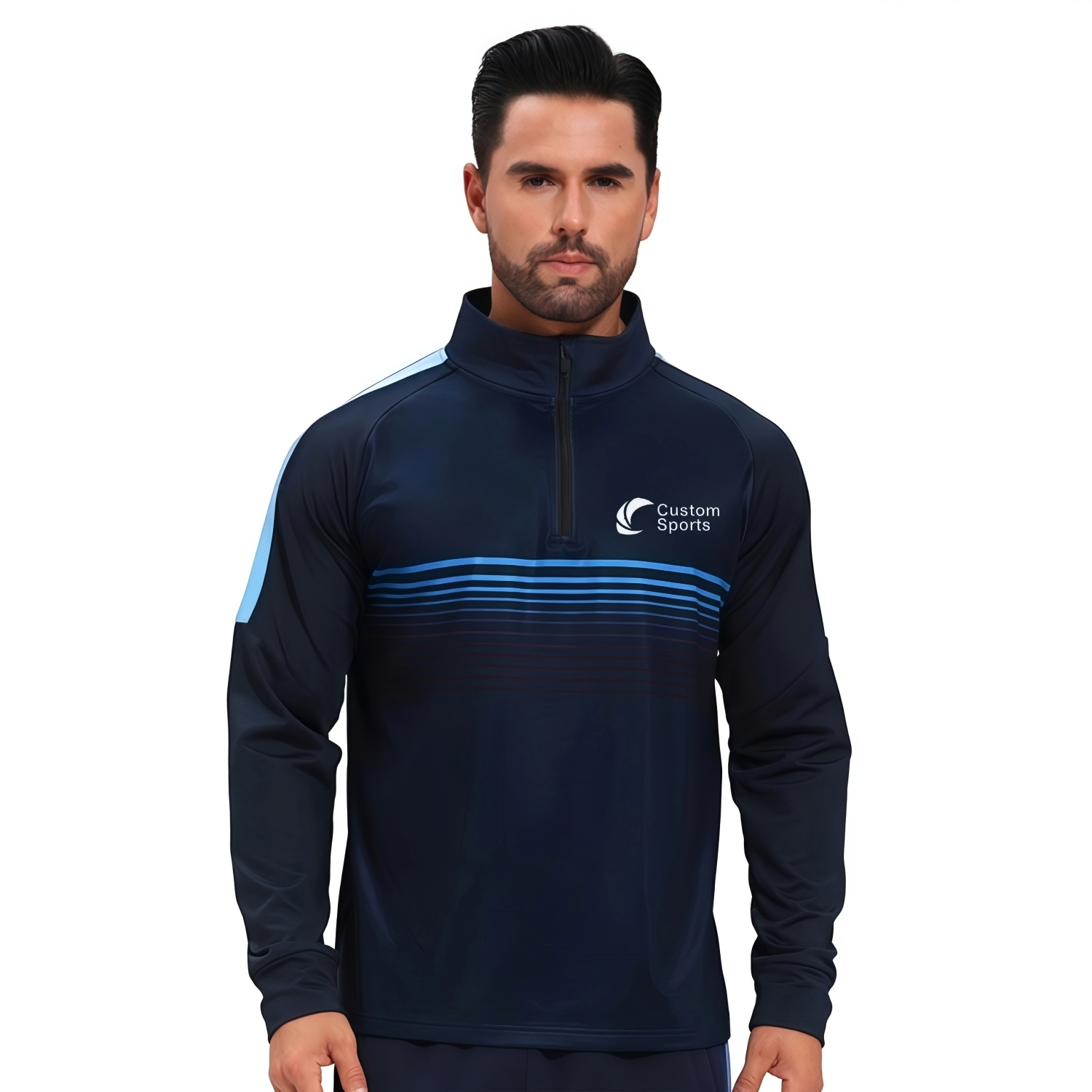 Polyester Spandex Sublimated High Stand-Up Collar 1/4 Zip Raglan Jacket – Jackets – Promocollection – available in PMS