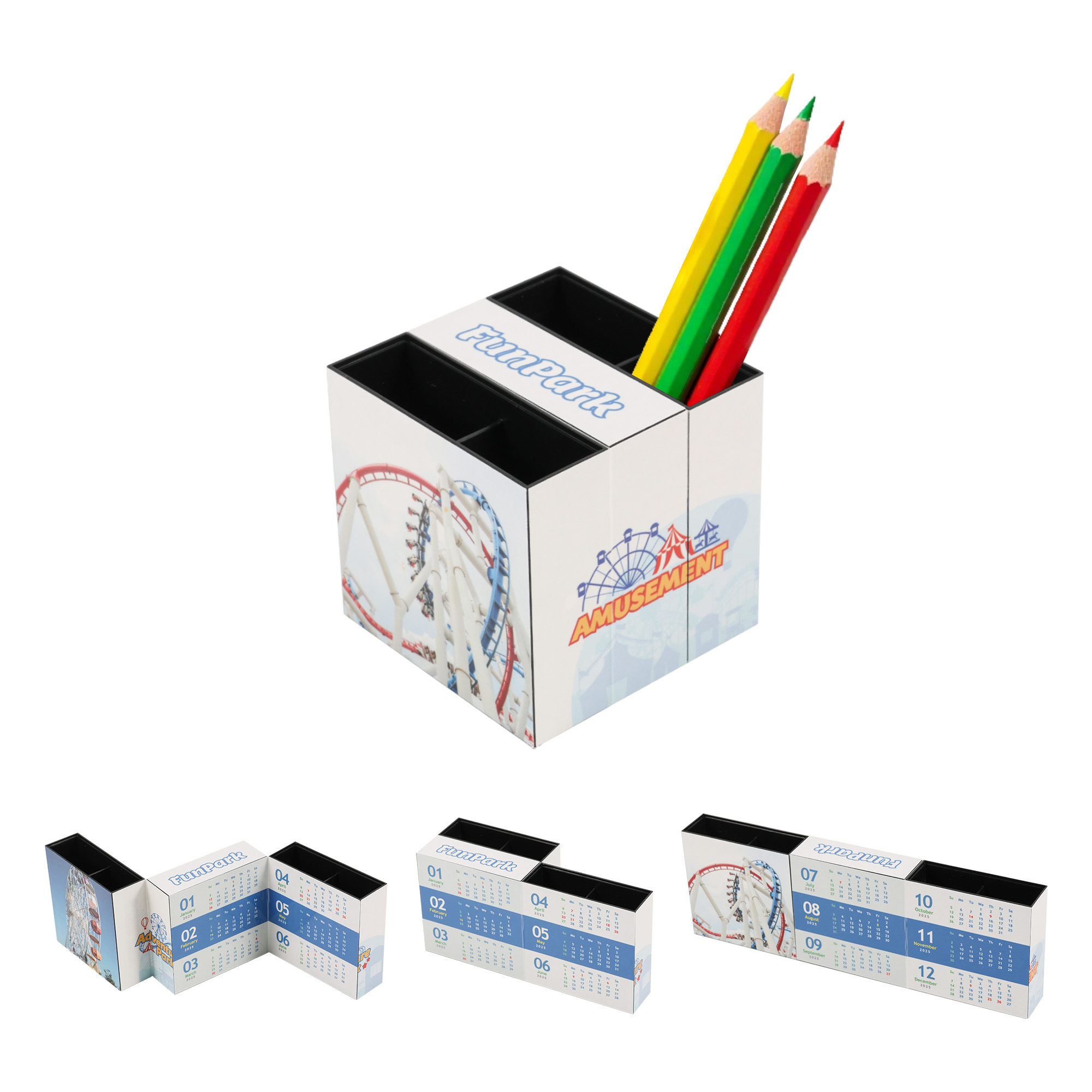 Three-panel Foldable Pen Holder