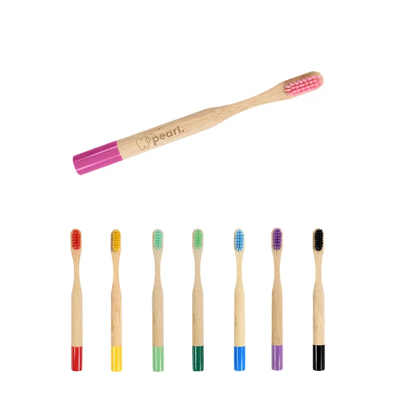 Small Round Handle Colorful Bamboo Toothbrush – Misc Health