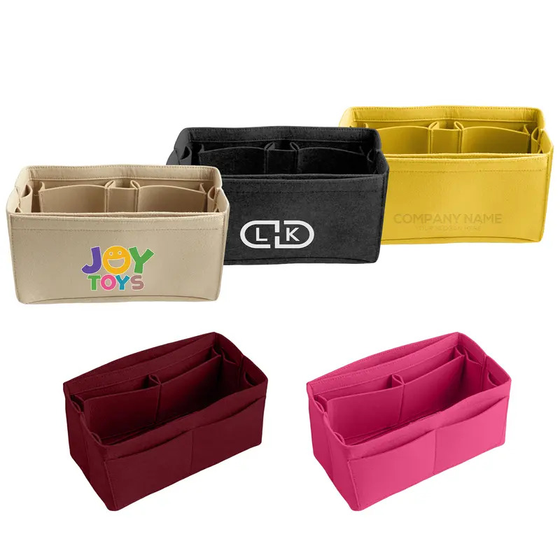 Custom Insert Felt Bag Organizer – Misc Bags – available in beige, grey, pink, red colours and 1 more