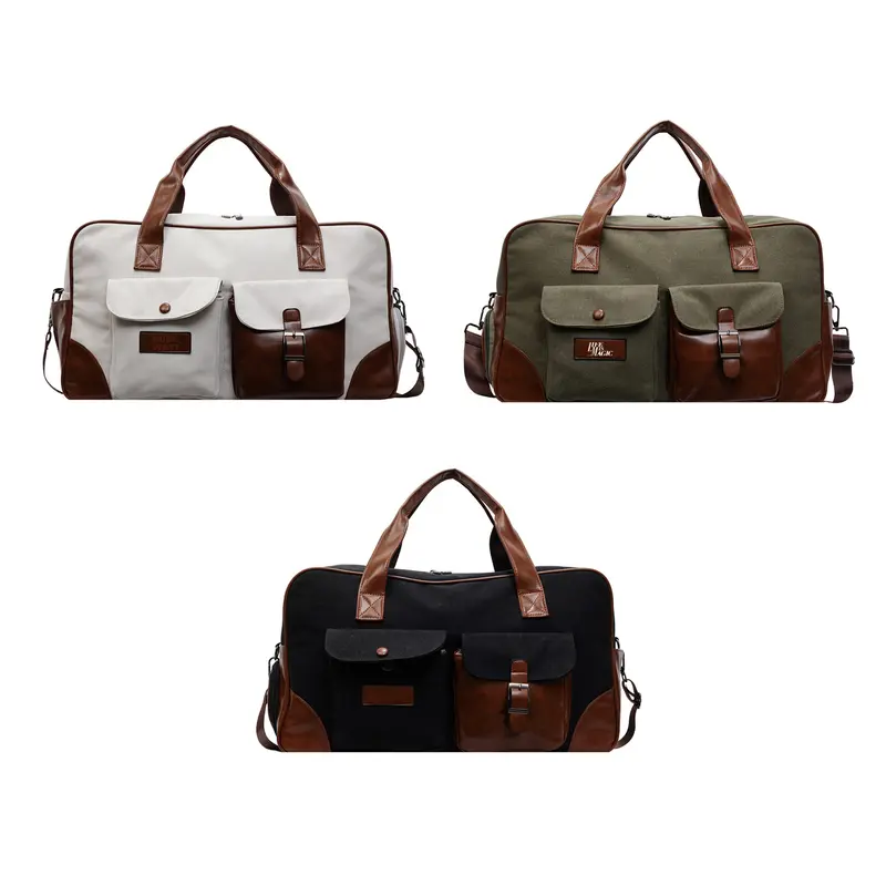 Vintage Canvas Duffle Bag – Duffle/Sports Bags – available in black, brown, green, orange colours