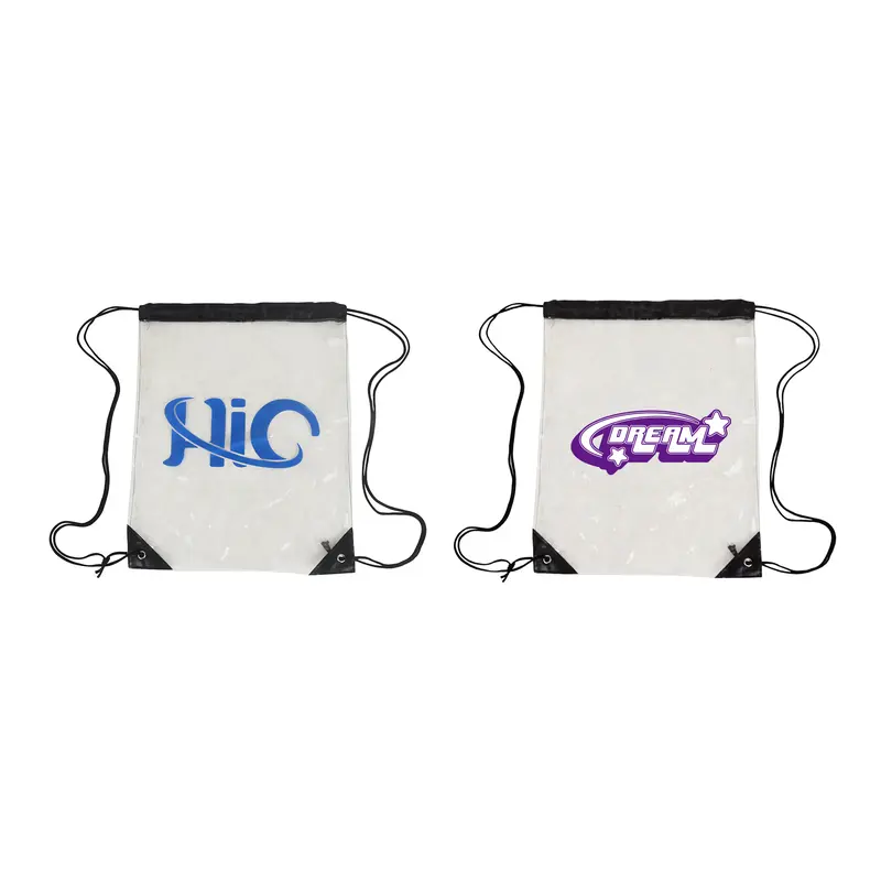 Clear PVC Drawstring Bag – Drawstring Bags – available in white colour
