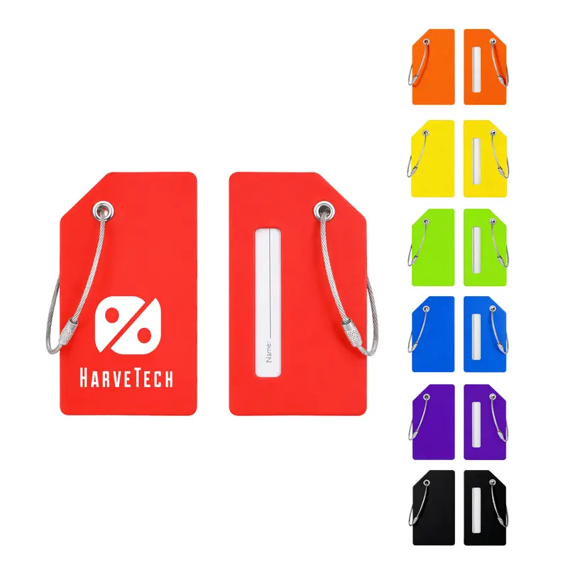 Soft Silicone Luggage Tag – Misc Outdoors – available in black, blue, green, orange colours and 3 more