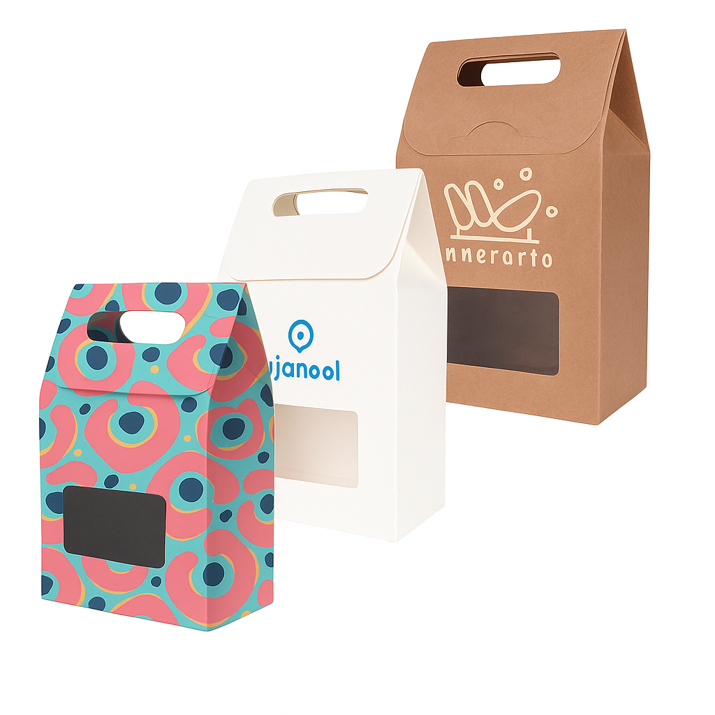 Die cut Handle Bag with Window(135x200x75mm )