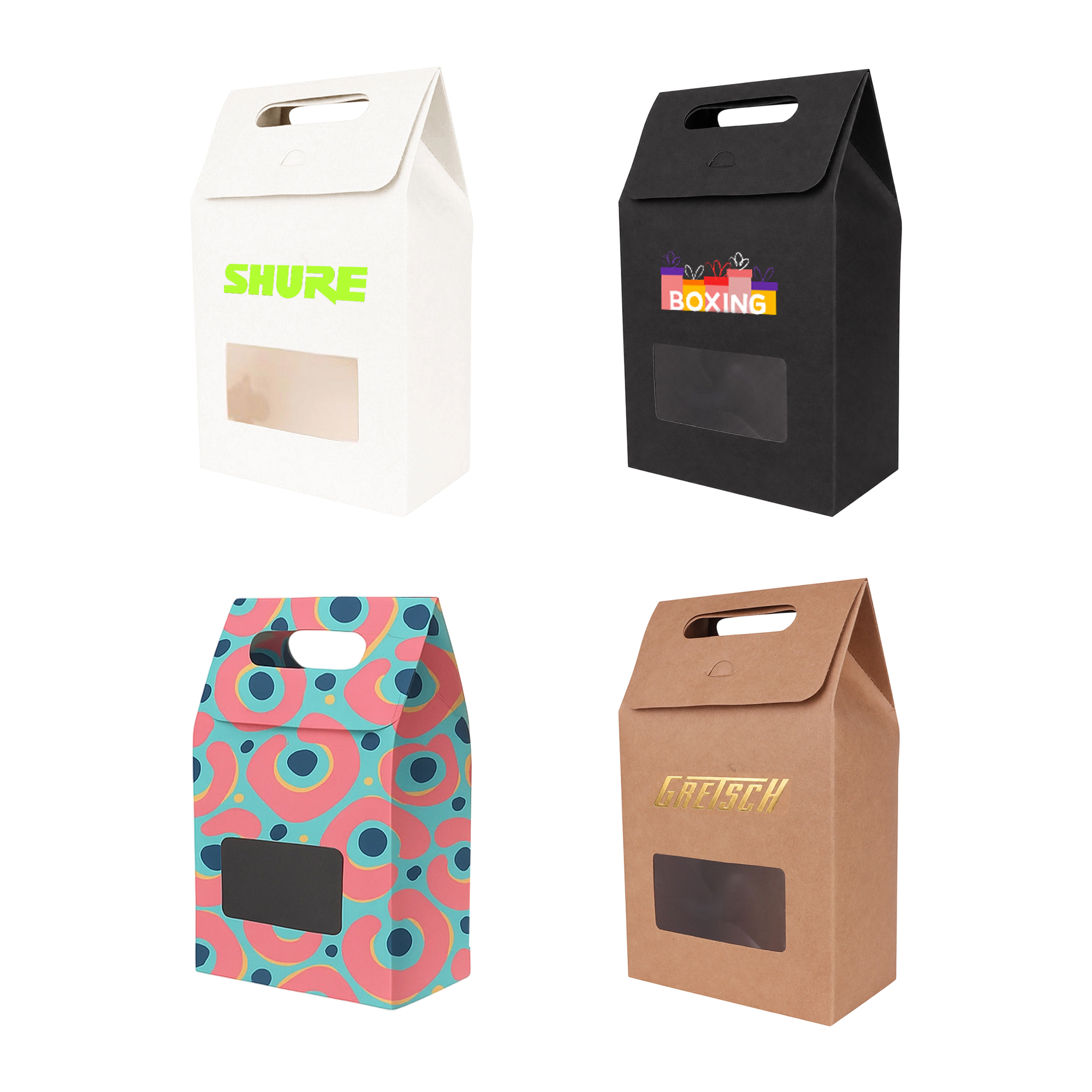 Die cut Handle Bag with Window(135x200x75mm )