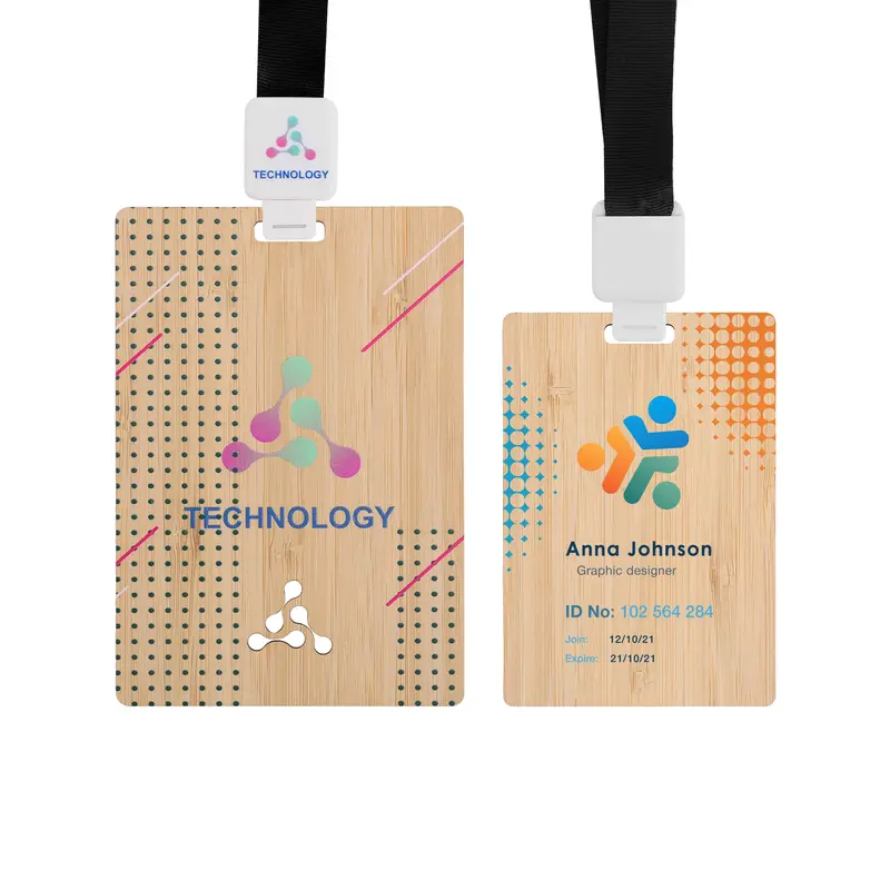 Bamboo Name Tag – Name Badges – available in beige colour