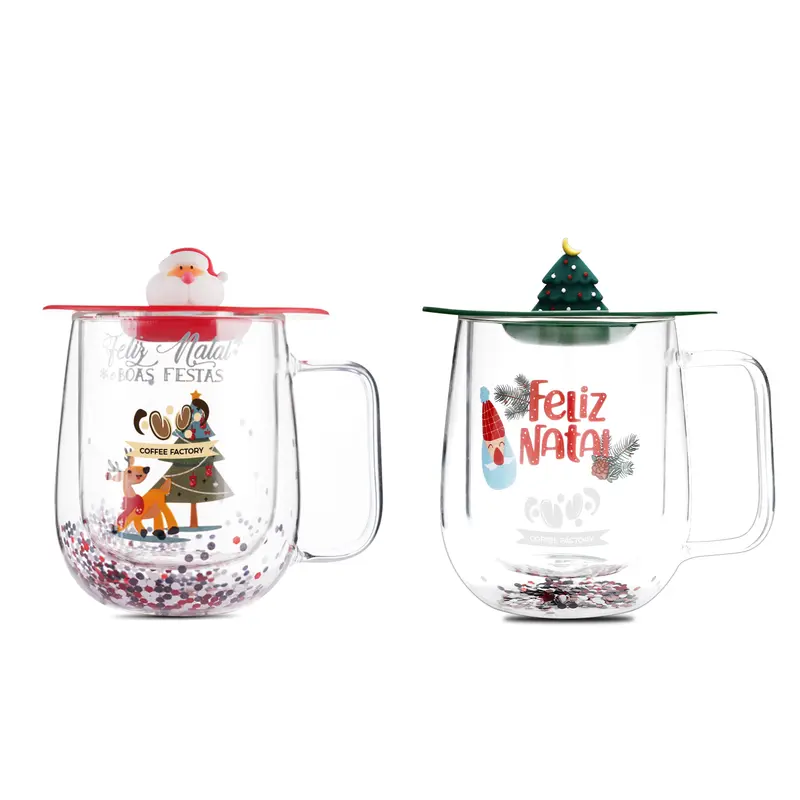 Christmas Double Wall Mug – Drink Bottles – available in green, red colours