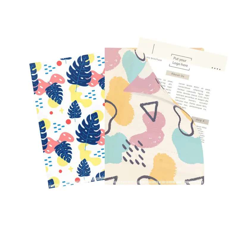 A4 L-shaped Open Folder – Misc Print – available in blue, green, purple, white colours and 1 more