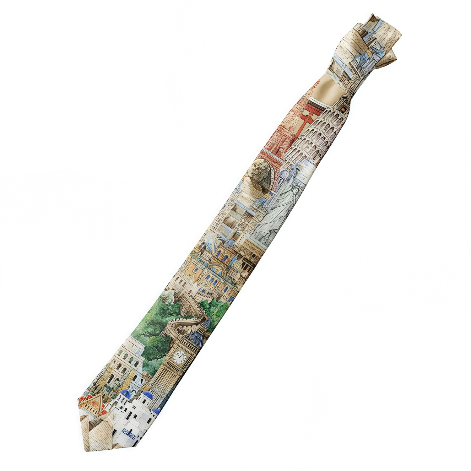 8cm Wide 100% Polyester Printed Tie