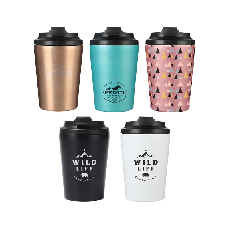 350ML Spray Painted Stainless Steel Coffee Mug – Travel Mugs – available in black, blue, gold, pink colours and 1 more