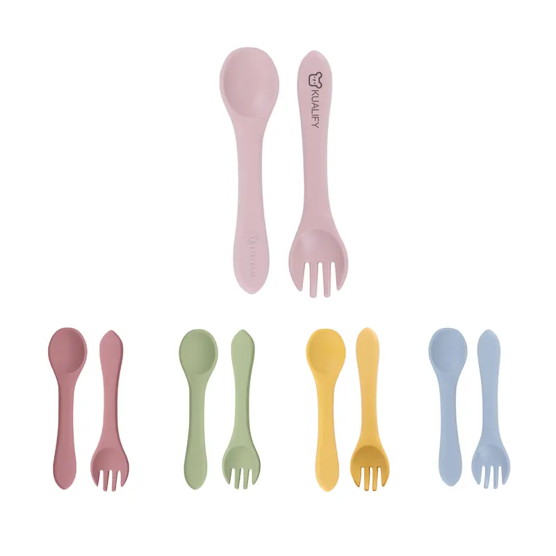 Classic Silicone Kids Cutlery – Misc Food – available in blue, green, pink, red colours and 1 more