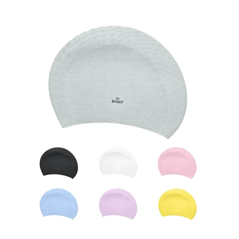 Premium Silicone Swimming Cap-Cube Grains – Sports Gear – available in black, blue, grey, pink colours and 3 more