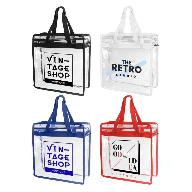 Clear Tote Bag With Shoulder Strap – Tote Bags – available in red, white colours