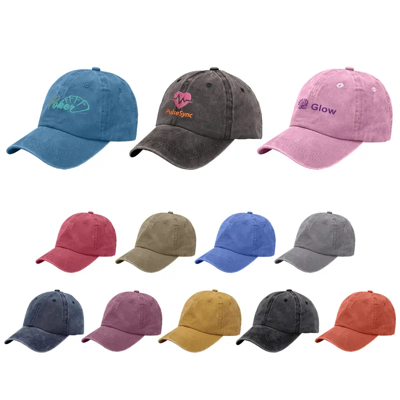 6 Panel Vintage Washed Baseball Cap – Baseball Caps – available in beige, black, blue, brown colours and 5 more
