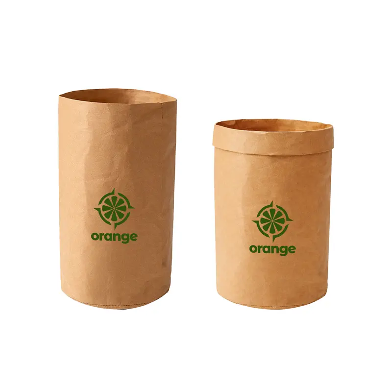 Large Washable Kraft Paper Bag(Dia 150 x H 280mm) – Paper Bags – available in brown colour