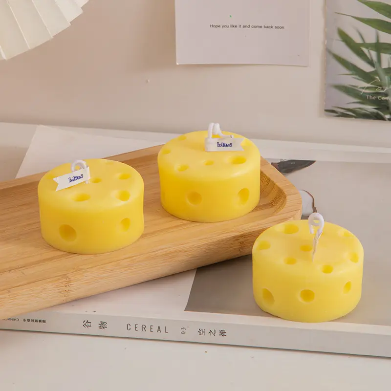 Round Cheese Shape Candles – Misc Homeware – available in yellow colour