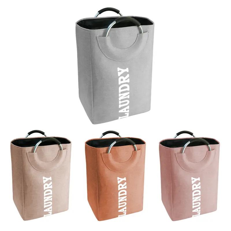 Laundry Basket With Handle – Misc Homeware – available in beige, orange, pink, silver colours
