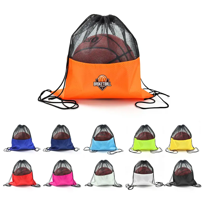 Drawstring Mesh Backpack – Drawstring Bags – available in black, blue, green, grey colours and 5 more