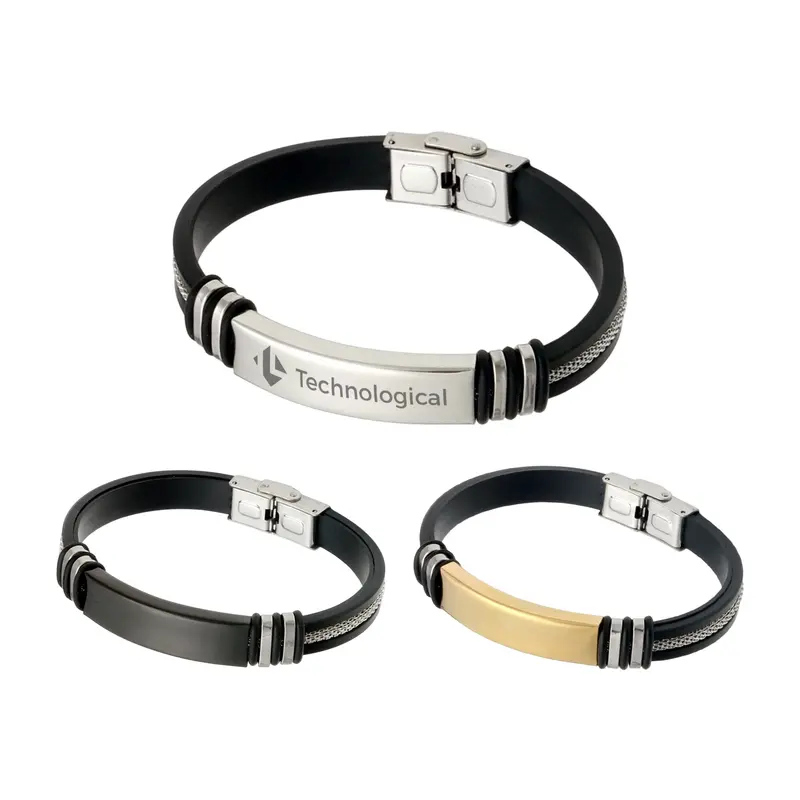 Buckle Latch Silica Silver Bracelet – Accessories – available in black, gold, silver colours