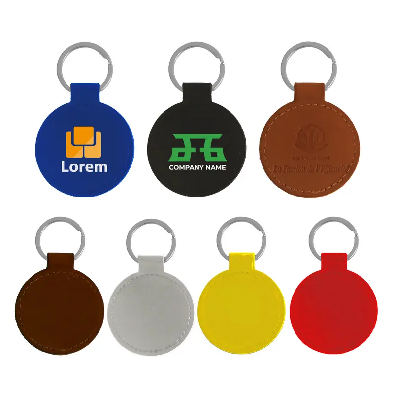 Classic PU Leather Keyring – Keyrings – available in black, blue, brown, grey colours and 2 more