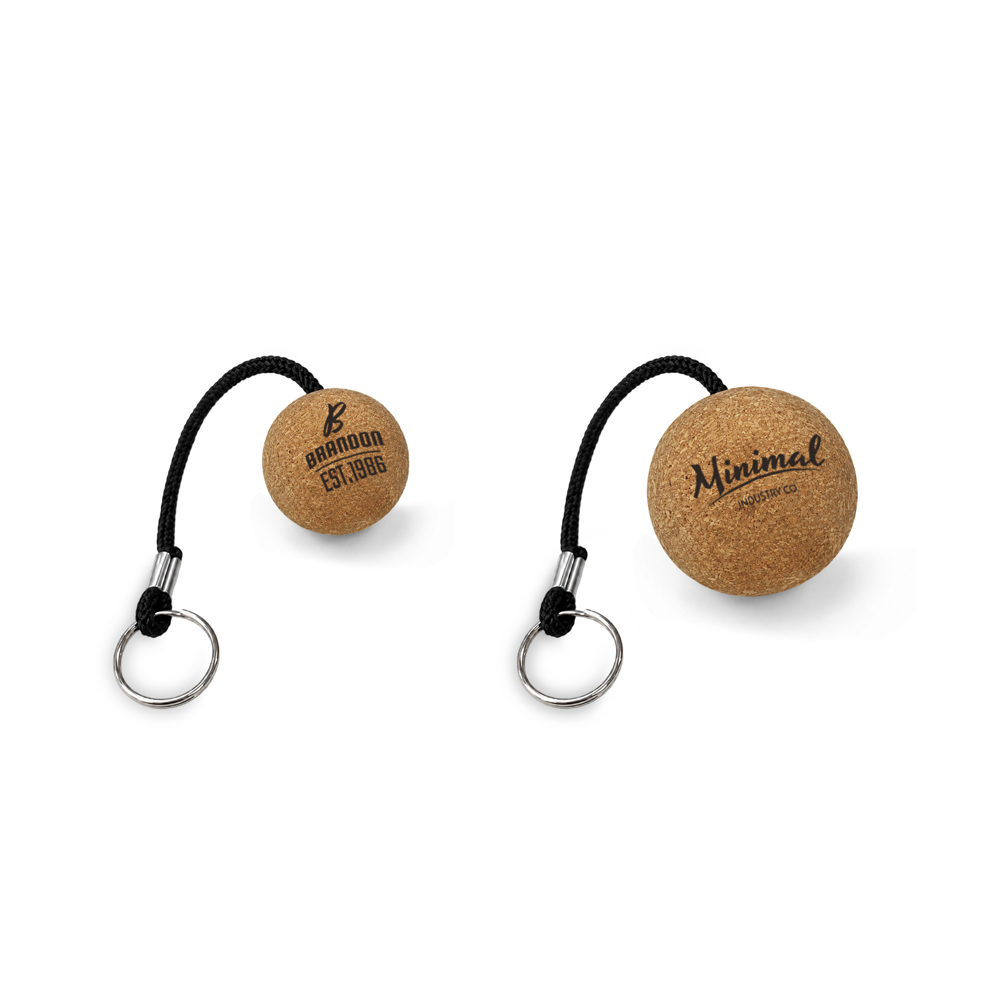 Cork Ball Keyring