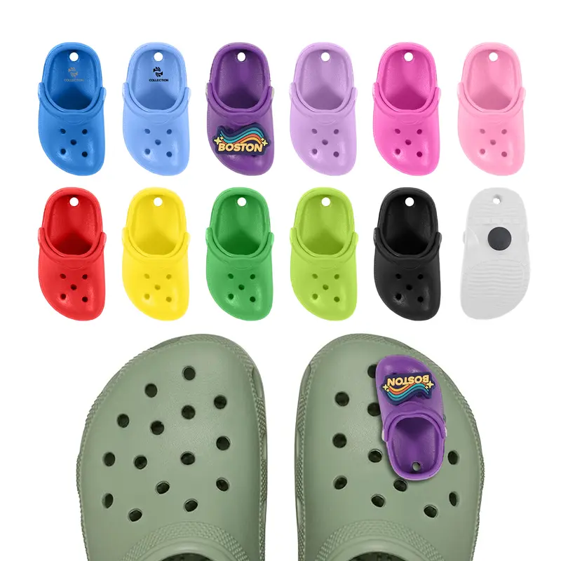 Clog Shoe Shaped Charms – Misc Outdoors – available in black, blue, green, pink colours and 4 more