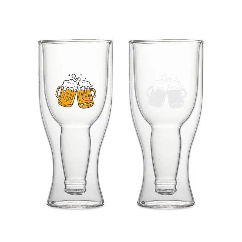 Beer Bottle Double Wall Glass – Drink Bottles – available in white colour