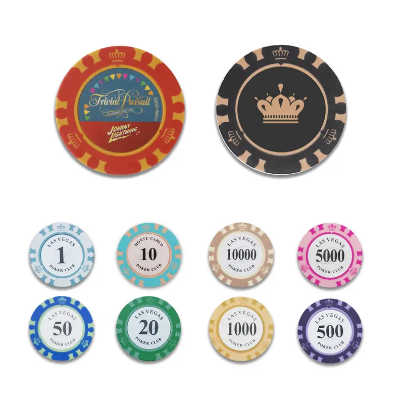 Royal Crown Clay Poker Chips – Games – available in beige, black, blue, green colours and 3 more