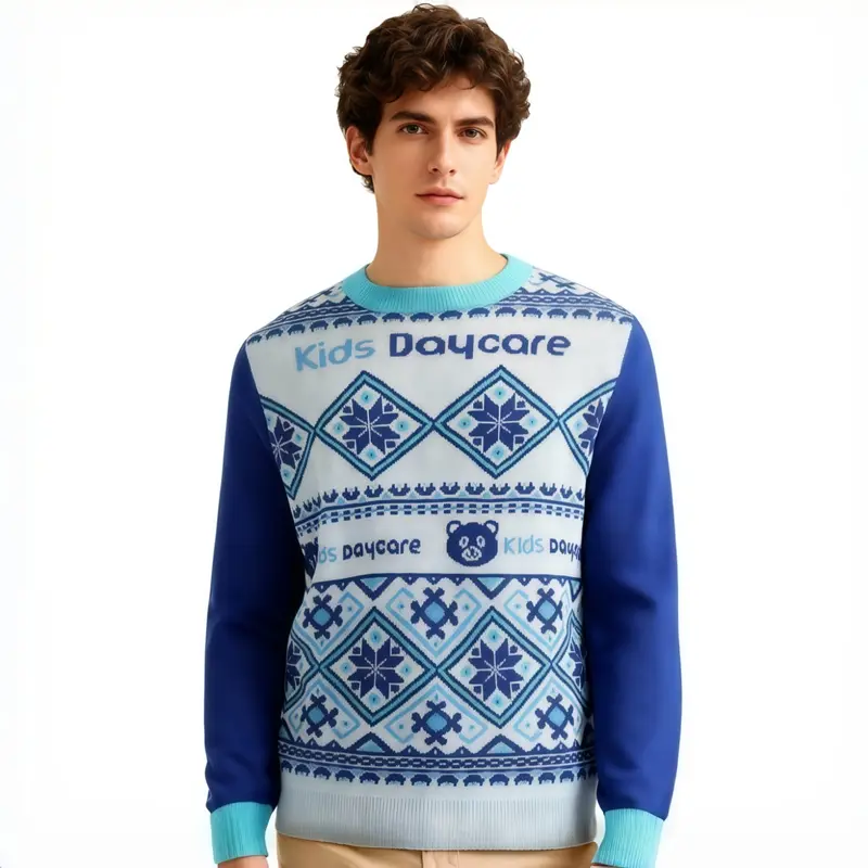 Unisex Acrylic Cotton Jacquard Sweater – Pullovers – available in multi colour