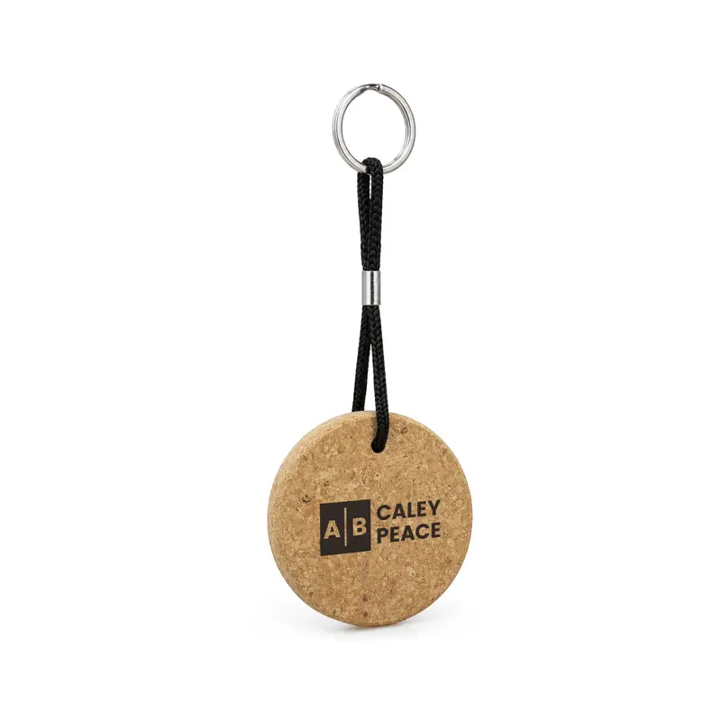 Round Cork Keyring – Keyrings – available in brown colour