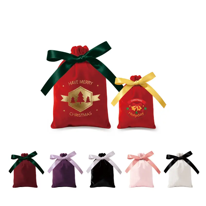 Ribbon Drawstring Gift Bags – Drawstring Bags – available in black, pink, purple, red colours and 1 more
