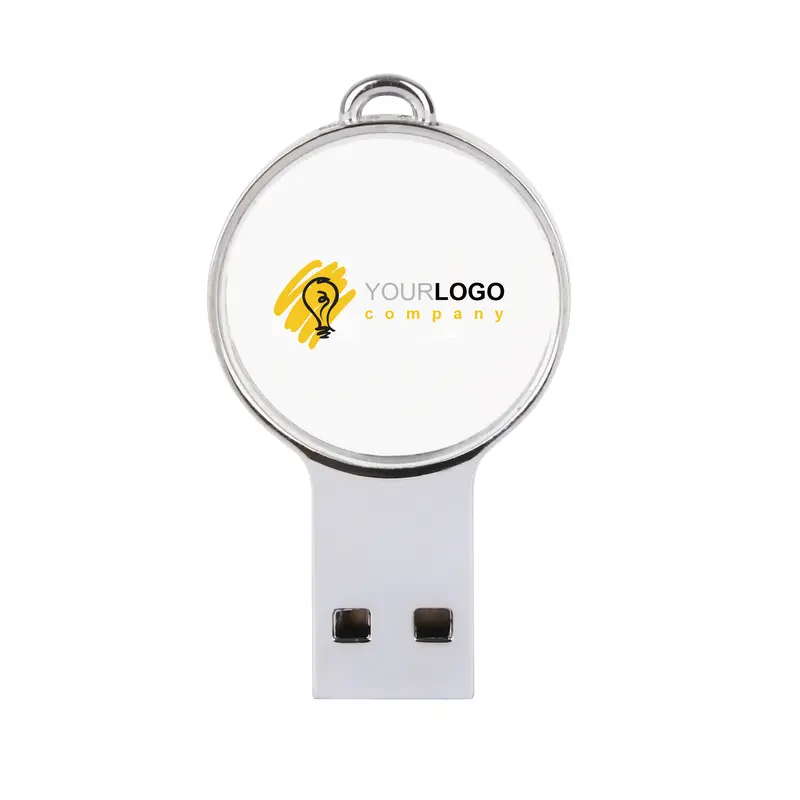 Mini Round Crystal Flash Drive – USB Drives – available in green, red, silver, white colours
