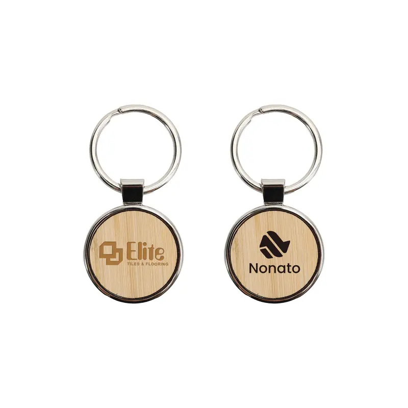 Round Wooden Keyring – Keyrings – available in brown colour
