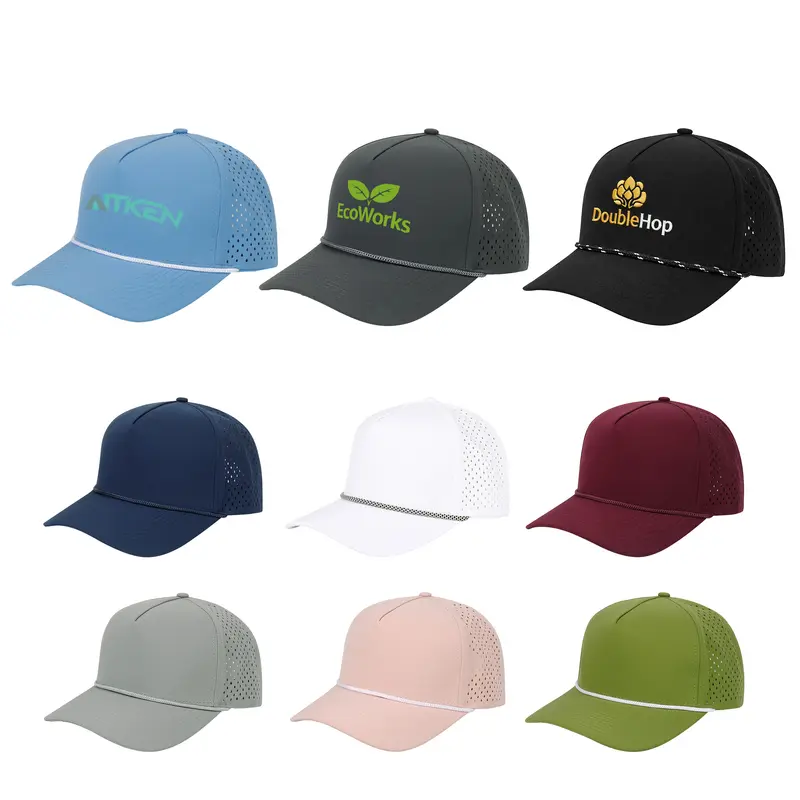 5 Panel Mesh Back Performance Rope Cap – Baseball Caps – available in black, blue, green, grey colours and 3 more