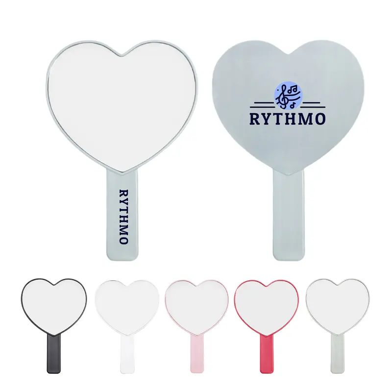 Heart-Shaped Handheld Mirror with Handle – Misc Homeware – available in black, blue, green, pink colours and 1 more