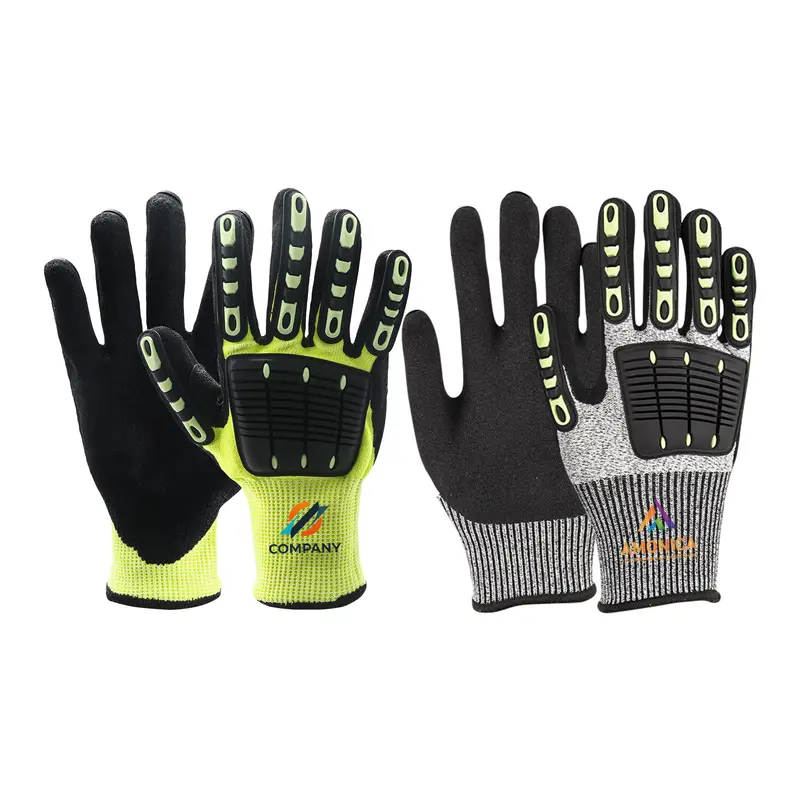 Heavy Duty Safety Work Gloves With Reinforced Thumb Web – Roughalls & Overalls – available in grey, yellow colours