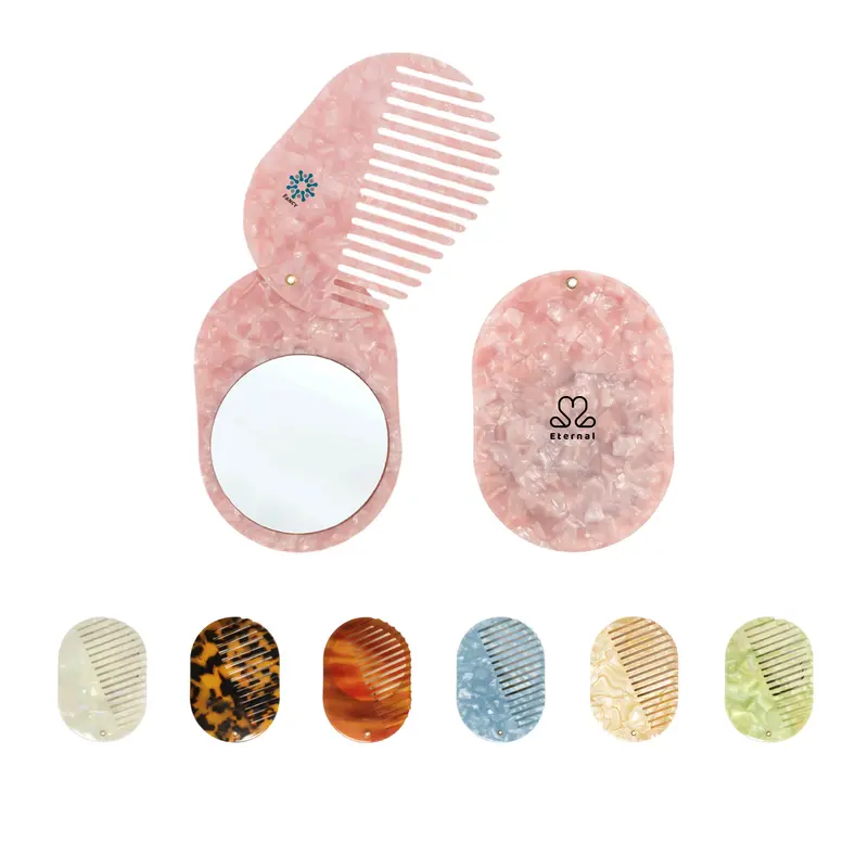 Portable Acetate Hair Comb with Mirror – Misc Health