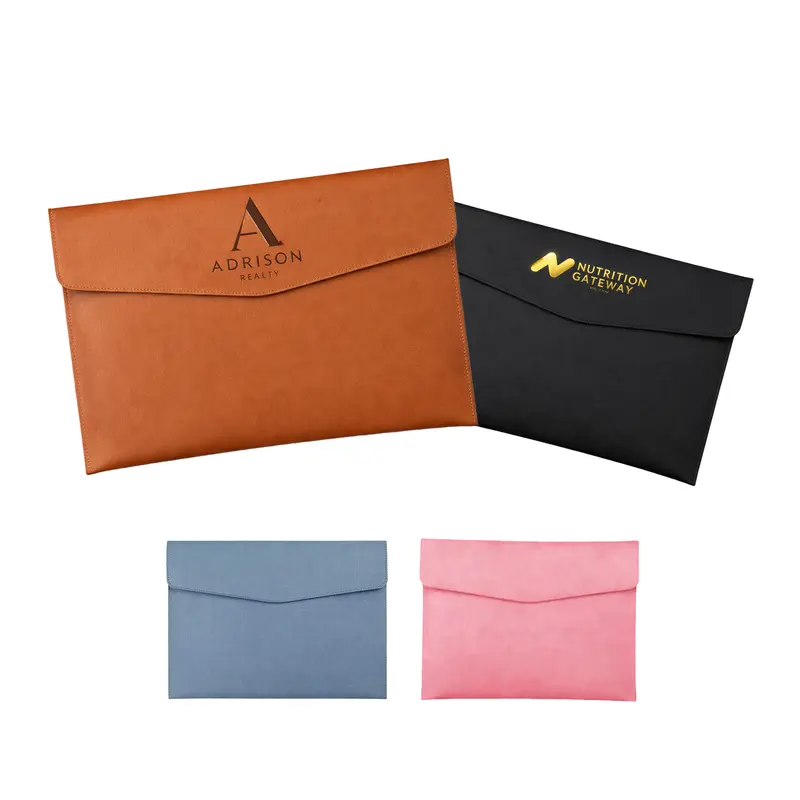 PU Leather A4 File Bag – Portfolios – available in black, blue, brown, pink colours