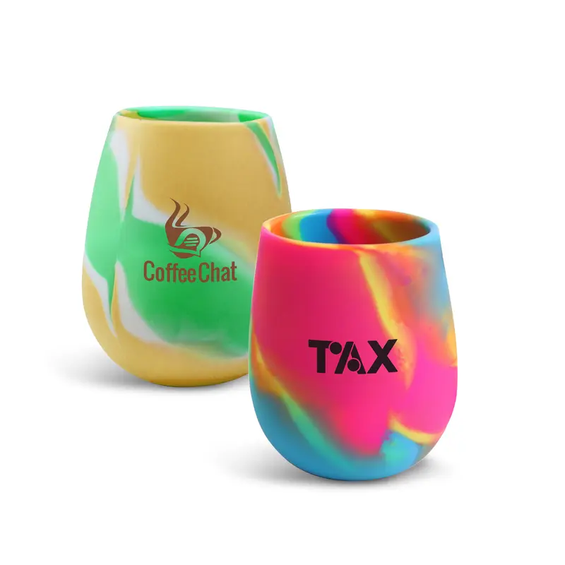 Custom Egg Shaped Silicone Cup – Reusable Coffee Cups – available in multi colour